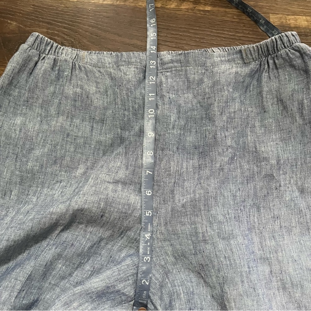 Flax by Jeanne englelhart 100% premium linen blue tapered pull on pants large - Picture 8 of 11